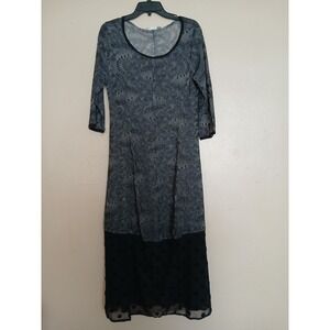 Alembika Dress 2 / US 8 Lace Maxi Mesh Velvet Artsy Lagenlook Boho Whimsigoth